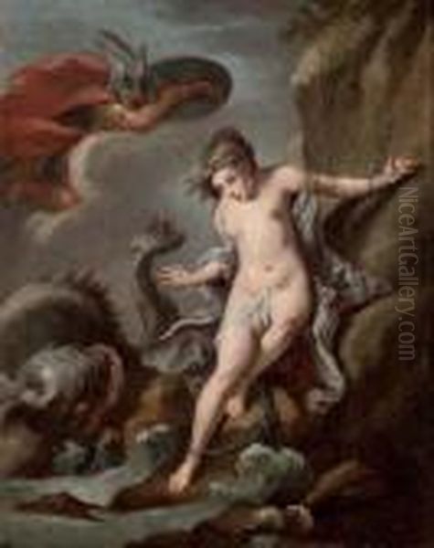 Perseus And Andromeda Oil Painting by Paolo di Matteis