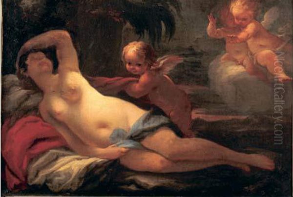 Venus Endormie Et Entouree De Putti Dans Un Paysage Oil Painting by Paolo di Matteis