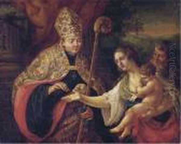 Saint Thomas Of Villanueva Giving Alms To The Poor Oil Painting by Paolo di Matteis