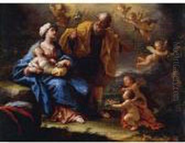 The Holy Family Oil Painting by Paolo di Matteis