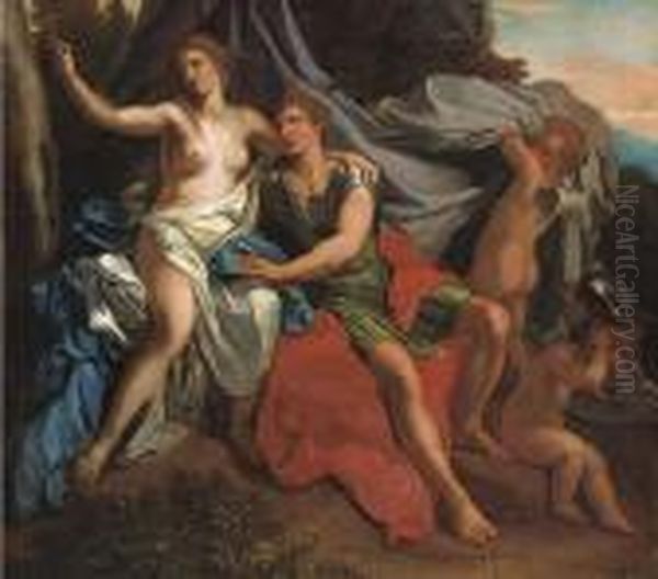 Angelica And Medoro Oil Painting by Paolo di Matteis