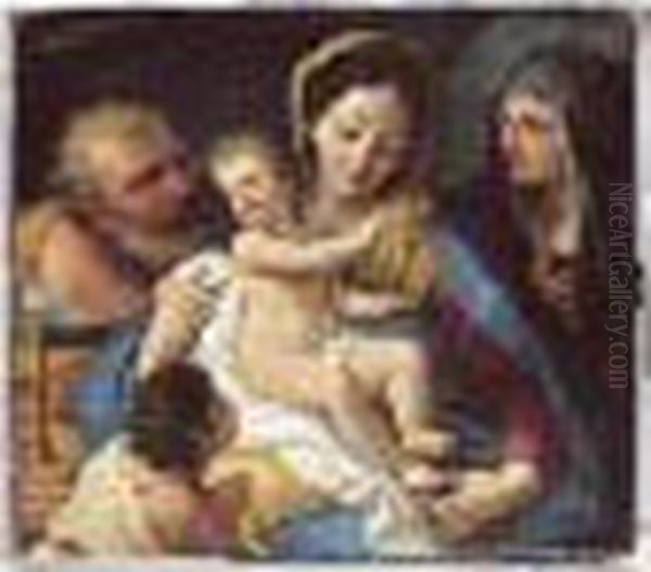 The Holy Family With The Infant Saint John The Baptist And Saint Anne Oil Painting by Paolo di Matteis