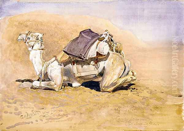 Camel, Abbassia, full marching order Oil Painting by George Lambert