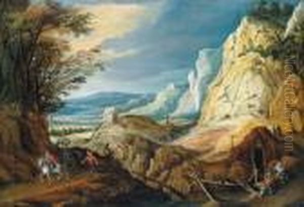 Paesaggio Roccioso Oil Painting by Joos De Momper