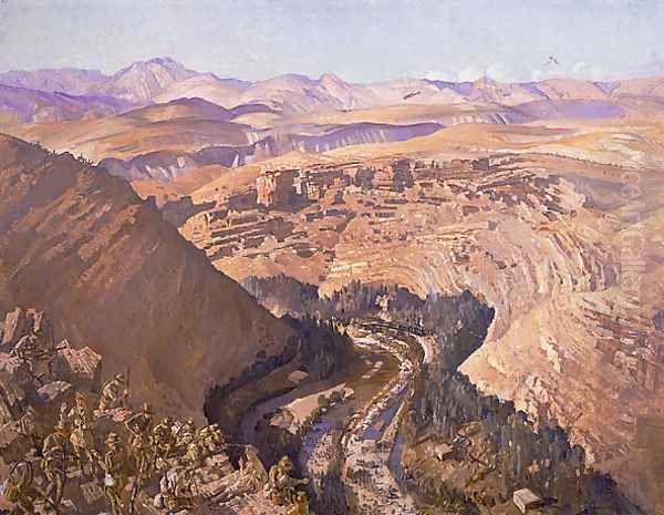 Barada Gorge, 30 September 1918 Oil Painting by George Lambert