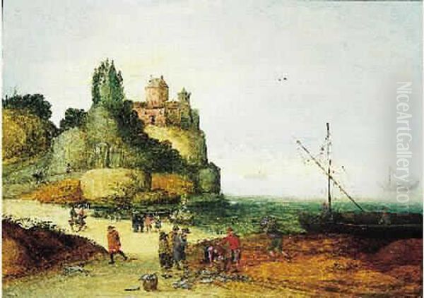 Scene De Peche Oil Painting by Joos De Momper