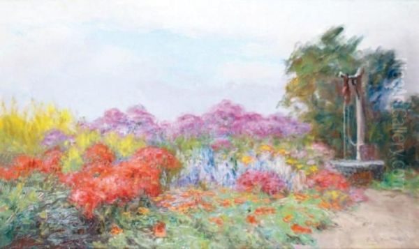 Jardin Fleuri Oil Painting by Francois Richard De Montholon