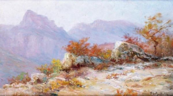 Matin Dans L'esterel Oil Painting by Francois Richard De Montholon