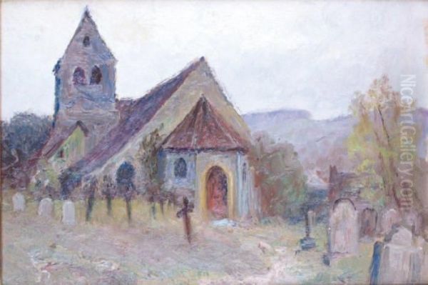 L'eglise De Fay Les Nemours Oil Painting by Francois Richard De Montholon