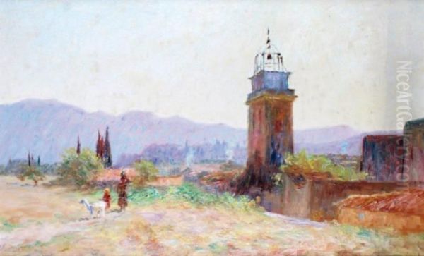 Chevriere Pres Du Campanile Deceyreste Oil Painting by Francois Richard De Montholon