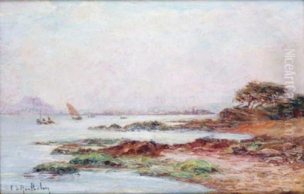 La Baie De Frejus Oil Painting by Francois Richard De Montholon