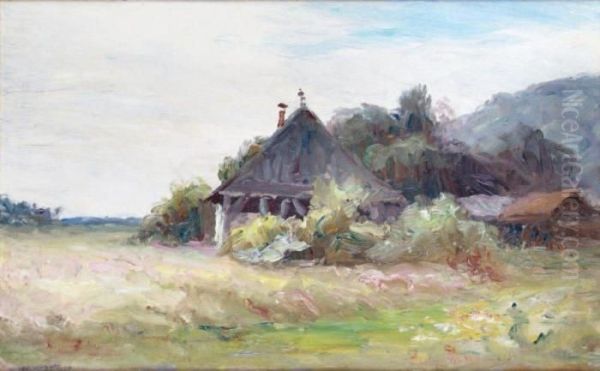 Petite Grange Dans Les Champs Oil Painting by Francois Richard De Montholon