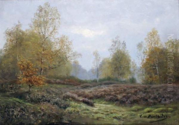 Clairiere En Foret De Chantilly Oil Painting by Francois Richard De Montholon