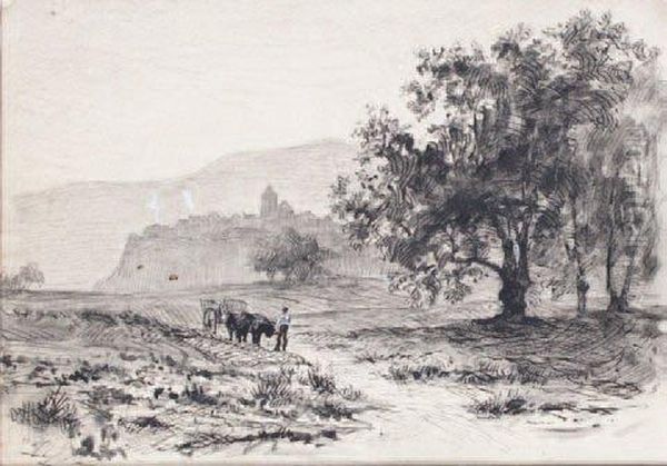 Paysage Du Pays Basque Oil Painting by Francois Richard De Montholon