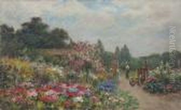 Le Jardin Fleuri Oil Painting by Francois Richard De Montholon