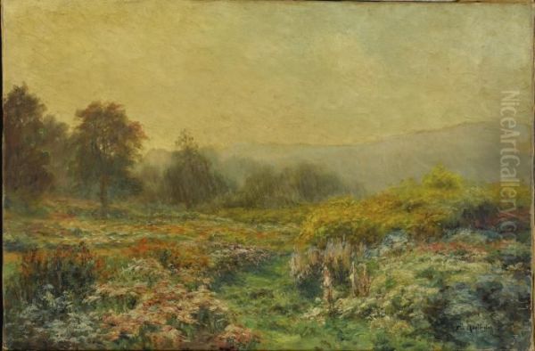 Summer Landscape Oil Painting by Francois Richard De Montholon