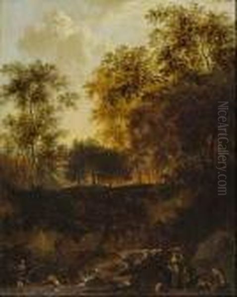 Italienische Landschaft. Oil Painting by Frederick De Moucheron