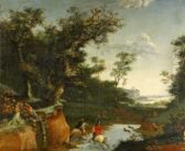 Jaktscen Oil Painting by Frederick De Moucheron