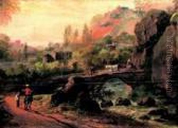 Paesaggio Con Borgo Oil Painting by Frederick De Moucheron