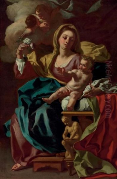 The Madonna And Child Oil Painting by Francesco de Mura