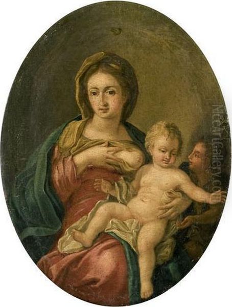 Madonna Con Bambino E San Giovannino Oil Painting by Francesco de Mura