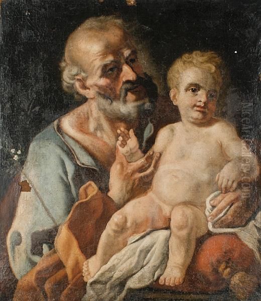 Saint Joseph And The Child Oil Painting by Francesco de Mura