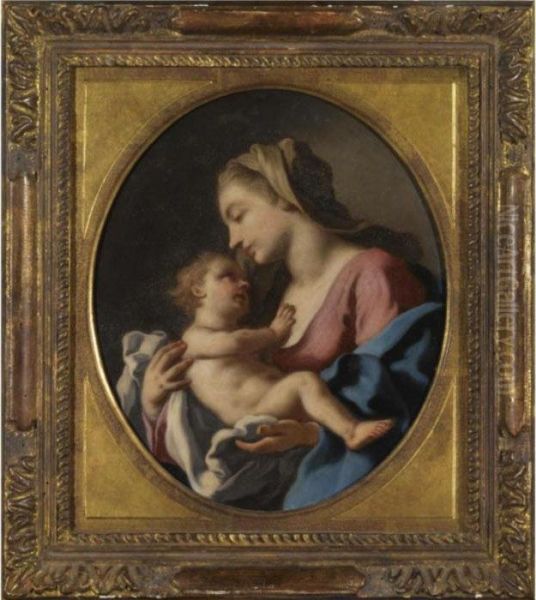 Madonna And Child Oil Painting by Francesco de Mura