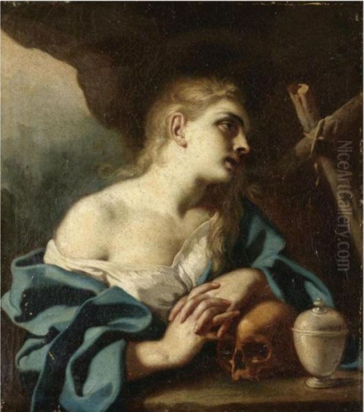 The Penitent Magdalene Oil Painting by Francesco de Mura