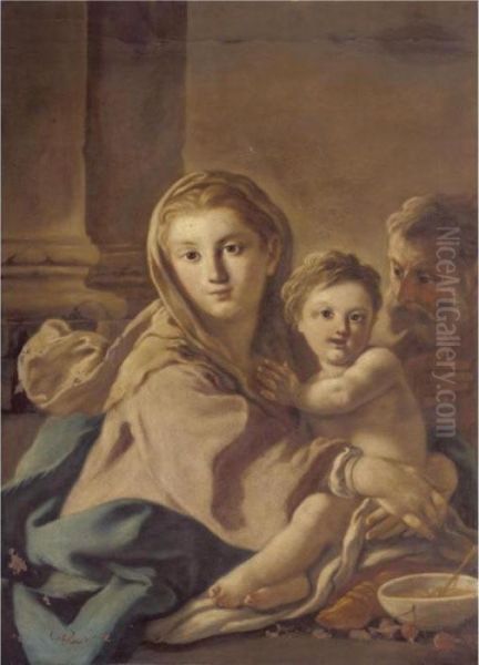 The Holy Family Oil Painting by Francesco de Mura