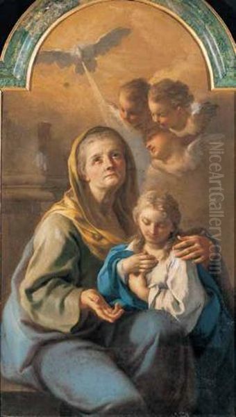 Sant'anna E La Vergine Oil Painting by Francesco de Mura