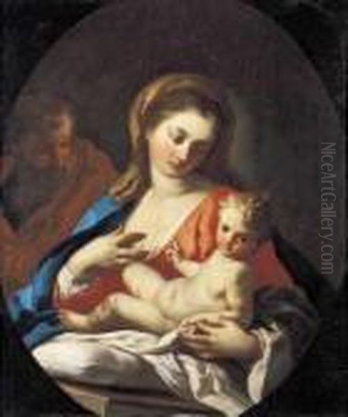 Madonna Con Il Bambino E San Giuseppe Oil Painting by Francesco de Mura