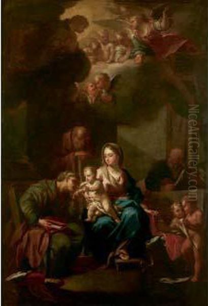 Sainte Anne, La Vierge Et L'enfant Jesus Oil Painting by Francesco de Mura