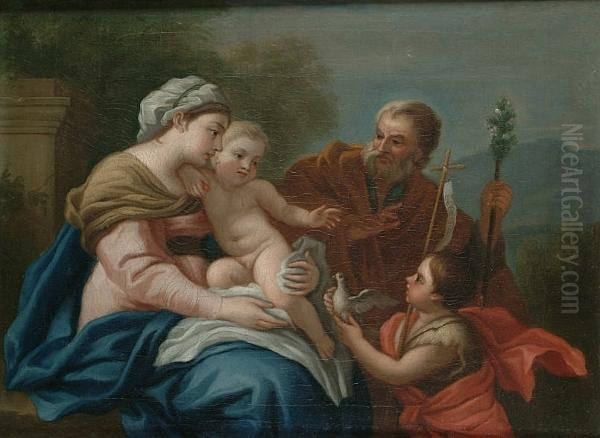 The Holy Family With The Infant Saint John The Baptist Oil Painting by Francesco de Mura