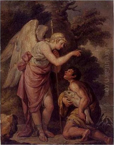 Tobias And The Archangel Raphael Oil Painting by Francesco de Mura