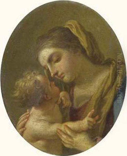 Madonna And Child. Oil Painting by Francesco de Mura