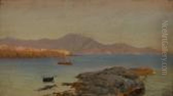 The Bay Of Naples Oil Painting by Giuseppe de Nittis