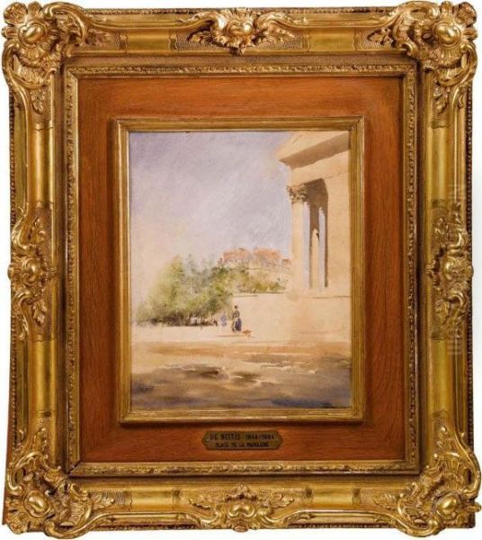 Place De La Madeleine Oil Painting by Giuseppe de Nittis