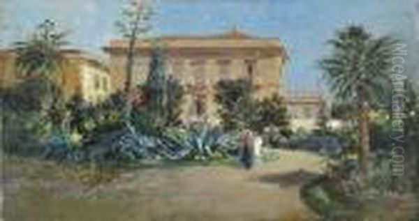 Passeggio In Giardino Oil Painting by Giuseppe de Nittis