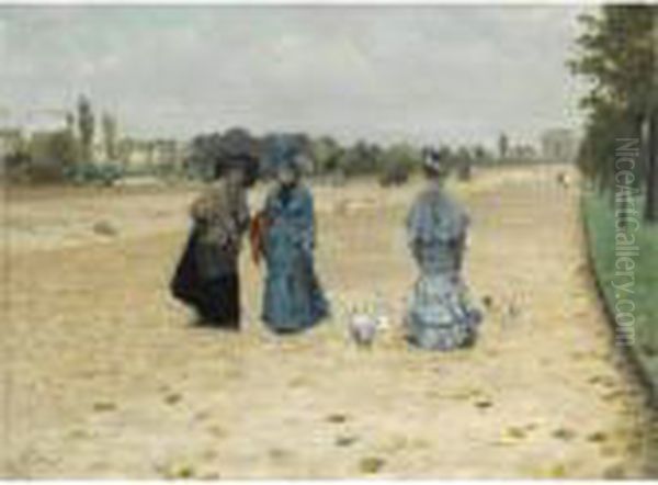 Avenue Du Bois De Boulogne Oil Painting by Giuseppe de Nittis