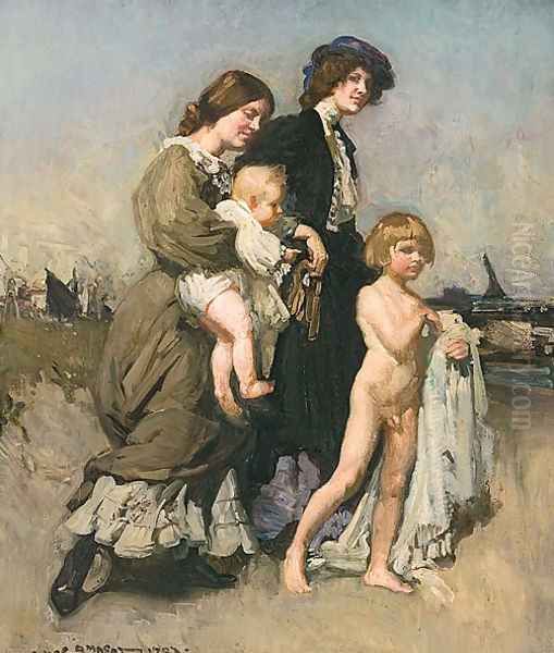 The holiday group (The bathers) Oil Painting by George Lambert