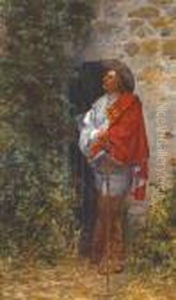 A Cavalier At The Gate Oil Painting by Giuseppe de Nittis