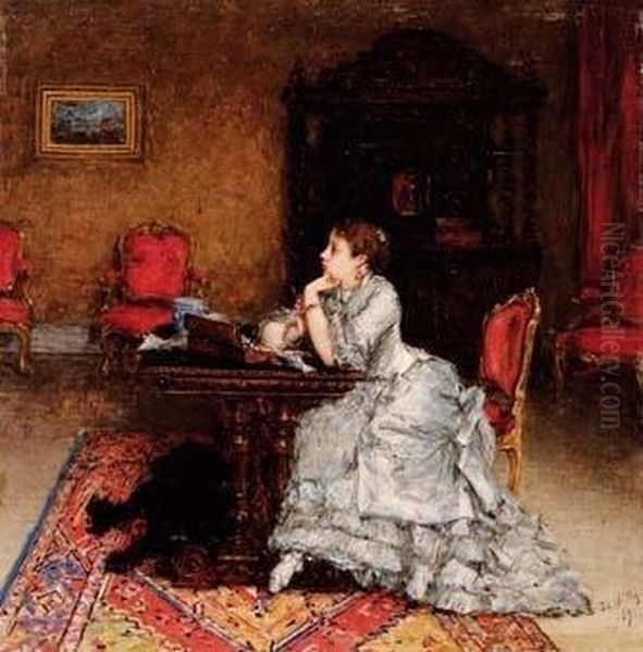 Lettera D'amore - 1869 Oil Painting by Giuseppe de Nittis