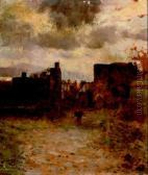 Cittadina Nei Dintorni Di Barletta Oil Painting by Giuseppe de Nittis