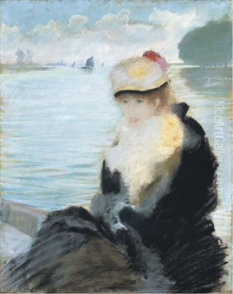 Ritratto Di Sarah Bernhardt Oil Painting by Giuseppe de Nittis