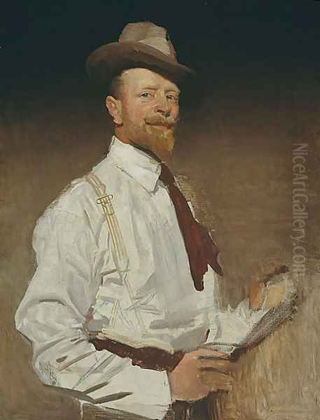 Self-portrait (unfinished) Oil Painting by George Lambert