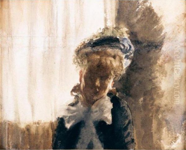 Volto Oil Painting by Giuseppe de Nittis