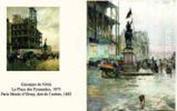 Animation Sur La Place Des Pyramides Oil Painting by Giuseppe de Nittis