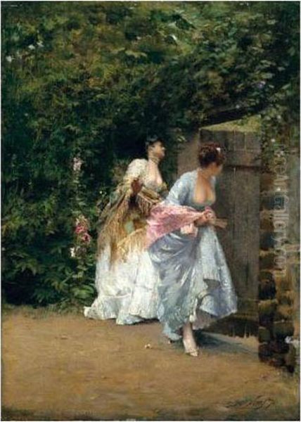 Il Ritorno Dal Ballo (return From The Ball) Oil Painting by Giuseppe de Nittis