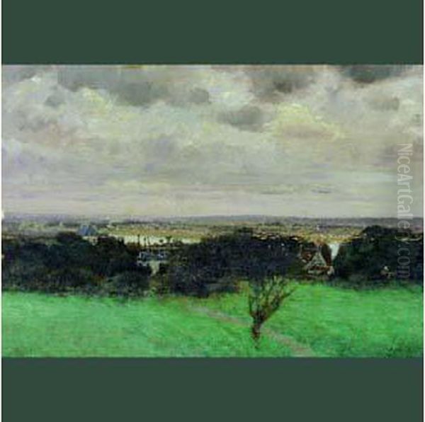 Vue De La Seine A Saint Germain En Laye Oil Painting by Giuseppe de Nittis