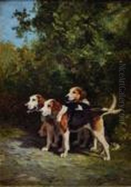 Chien Au Repos Oil Painting by Charles Olivier De Penne